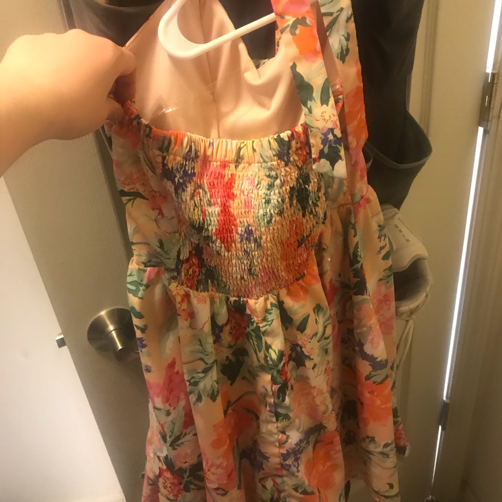 Halter top floral mid dress
